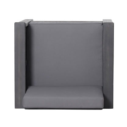 Acacia Wood Loveseat And Coffee Table Set With Cushions
