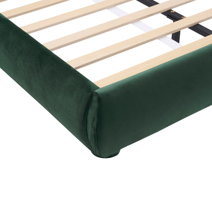 Upholstered Simple Modern Bedroom Bed With Curved Headboard