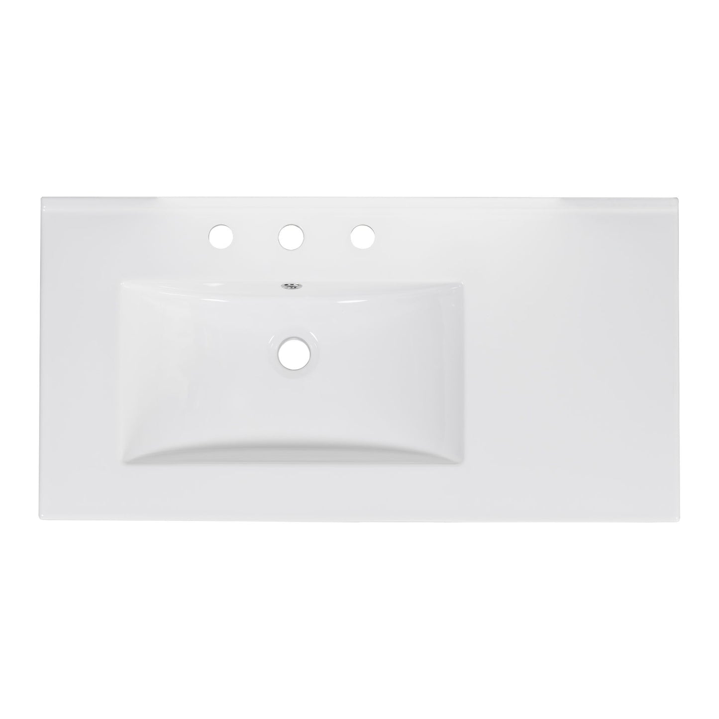 Bathroom Vanity With Ceramic Sink Combo, Abundant Storage Cabinet 2 Soft Close Doors And 5 Drawers