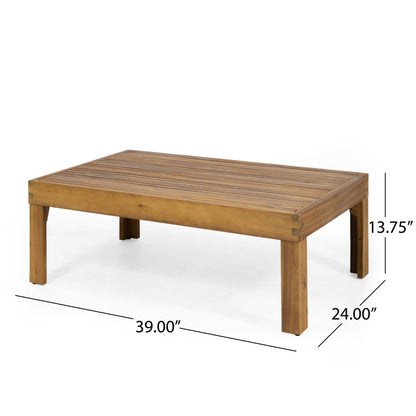 Outdoor 4 Seater Acacia Wood Chat Set With Wicker Accents And Cushions - Teak / Mixed Brown / Beige