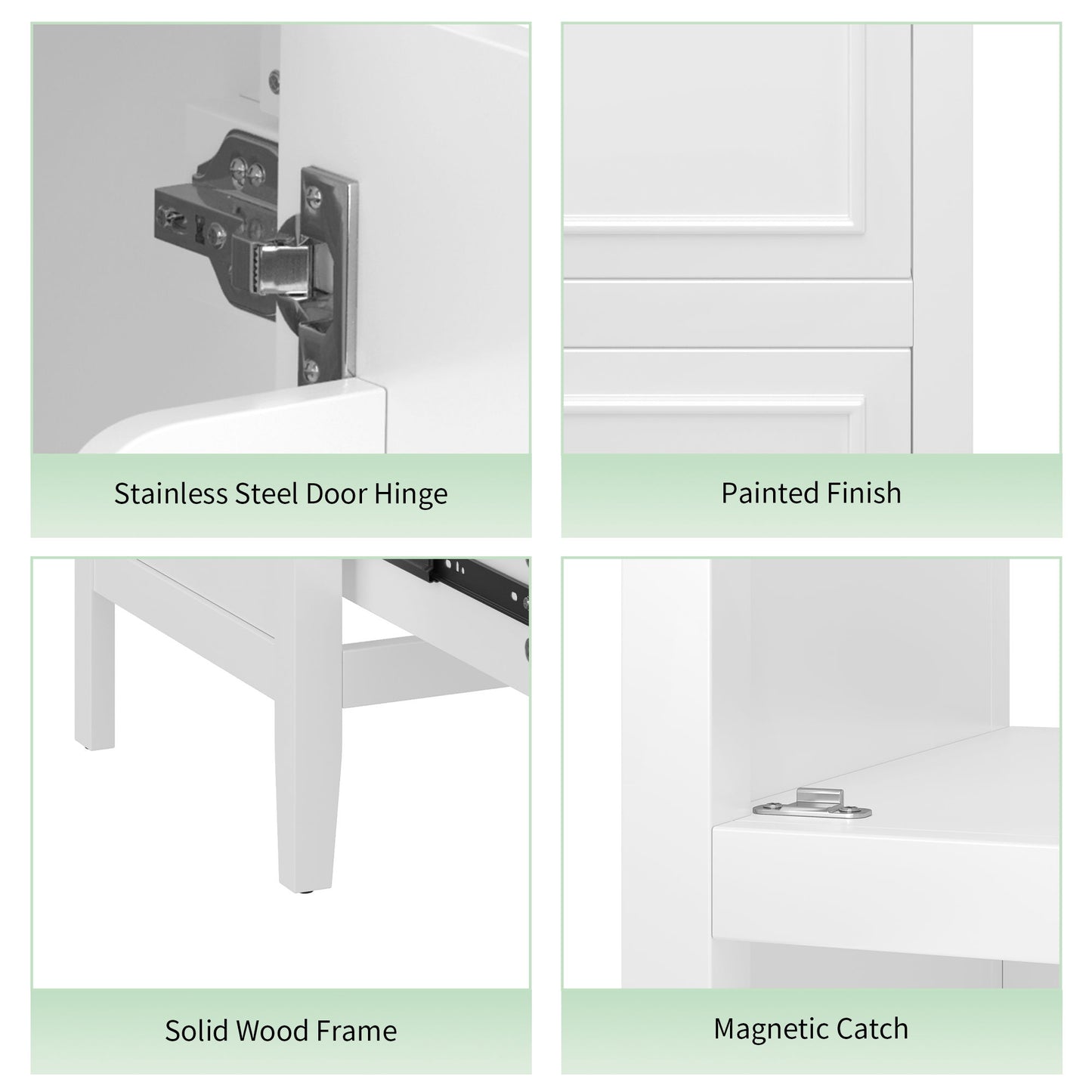 Bathroom Vanity With Sink, Adjustable Feet, 1 Drawer And Door Shelf Storage - White
