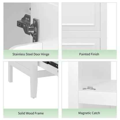 Bathroom Vanity With Sink, Adjustable Feet, 1 Drawer And Door Shelf Storage - White
