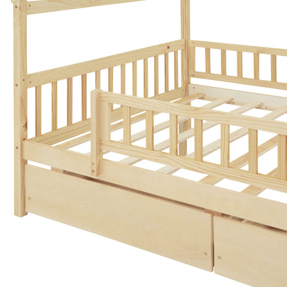 House Bed With 2 Drawers
