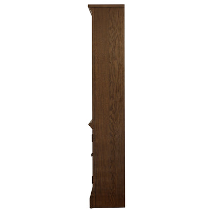 Stigham - Bookcase With 2 Door Cabinet, Adjustable Shelves, Cable Management - Oak