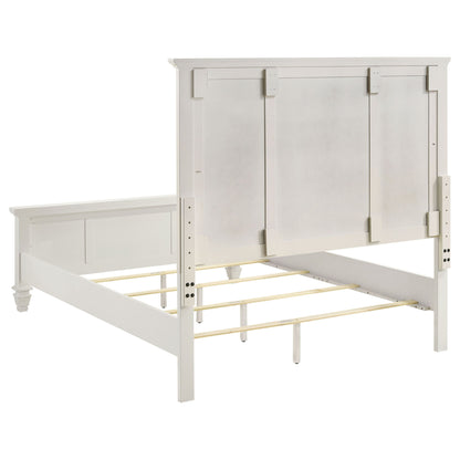 Cortina - 4 Piece Queen Bedroom Set With Ornate Panels And Storage - Cream White