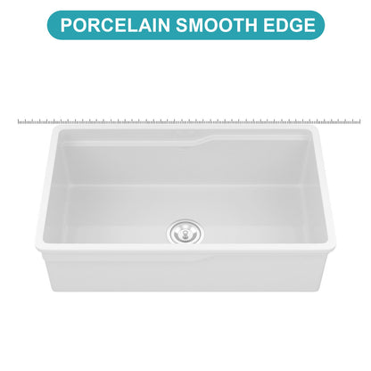 Undermount Workstation Single Bowl Porcelain Ceramic Kitchen Sink