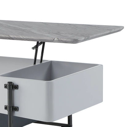 Wilkins - High Gloss Coffee Table With Lift Top - Gray / White