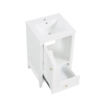 Bathroom Vanity With Sink, Soft Closing Cabinet Door, Storage Rack And Drawer