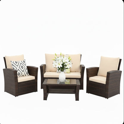 Modern Patio Set With Table And Cushions