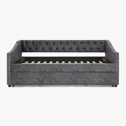 Upholstered Daybed With USB Charging & Pull Out Bed