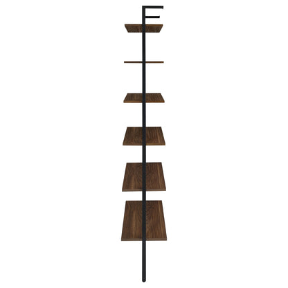 Christy - Owens - 6 Shelf Wall Bookshelf - Walnut