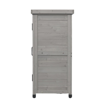 Potting Bench With Storage Cabinet And Metal Table Top For Outdoor