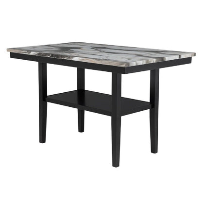 5 Piece Counter Dining Set With Table, Chairs - Black / Brown