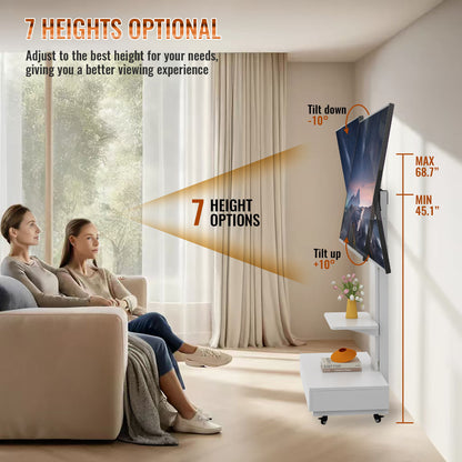 Adjustable Height Mobile TV Cart