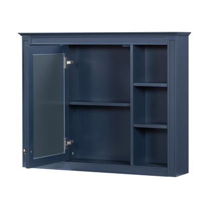 Wall Mounted Medicine Cabinet With Mirror, Storage Cabinet Featuring 6 Open Shelves And Adjustable Interior