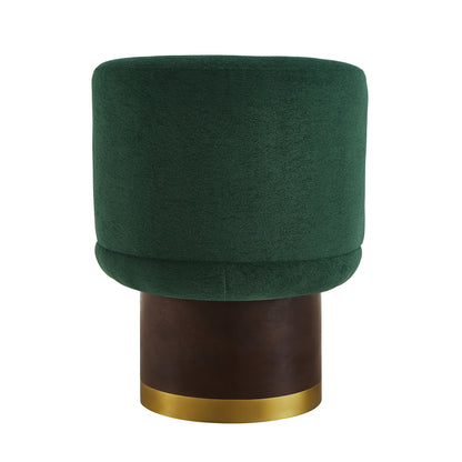 Round Swivel Accent Chair With Ergonomic Backrest For Living Room