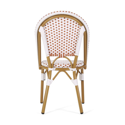 Outdoor Rattan And Aluminum French Bistro Chairs Set