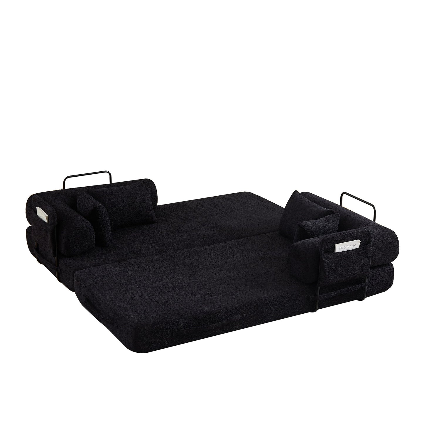 Convertible Sleeper Sofa Bed With Cylindrical Pillow