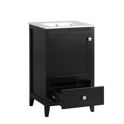 Bathroom Vanity With Sink, Soft Closing Cabinet Door, Storage Rack And Drawer