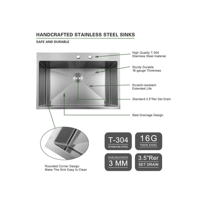 Topmount Stainless Steel Kitchen Sink