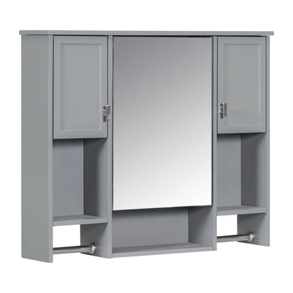 Wall Mounted Bathroom Storage Cabinet With Mirror, Medicine Cabinet With Towel Bar