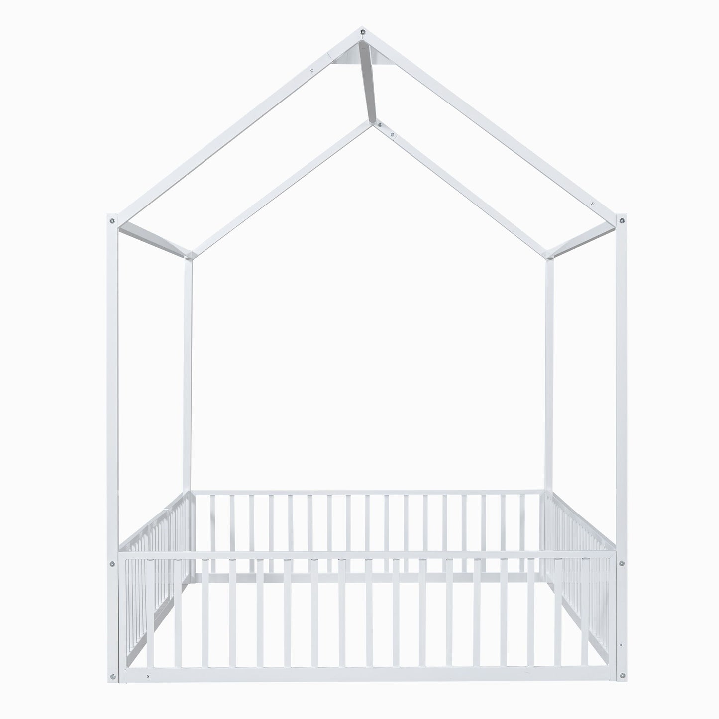 Metal House Bed With Fence And Door