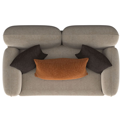 Repley - Upholstered Sculpted Track Arm Loveseat - Beige
