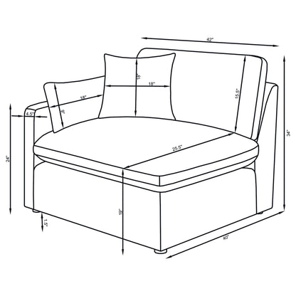Greeley - 6 Piece Upholstered Modular Sectional Sofa - Ivory