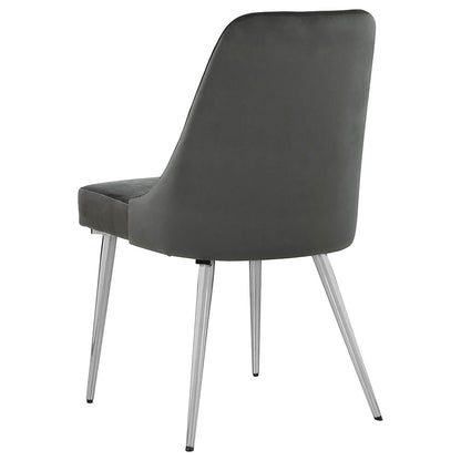 Padded Side Chair Of 2) With Upholstered Seat And Polished - Gray