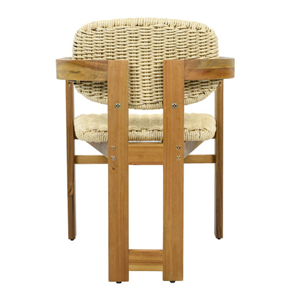 Outdoor Accent Armchairs For Patio (Set of 2) - Natural / Teak