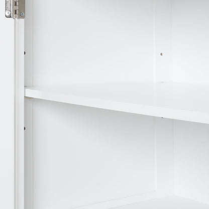 Tall Freestanding Bathroom Storage Cabinet With Adjustable Shelf And 2 Drawers