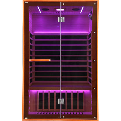 Double Sauna Room With Carbon Heating Plates - American White Oak