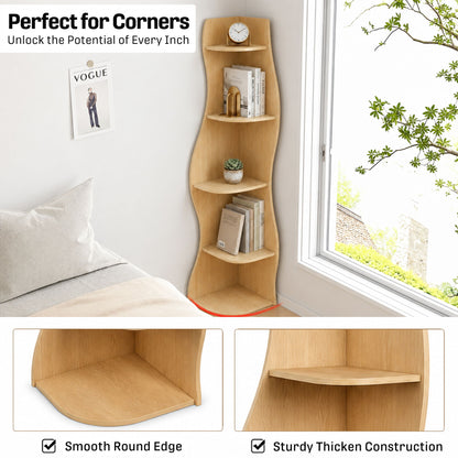 5 Tier S - Shaped Corner Shelf For Living Room