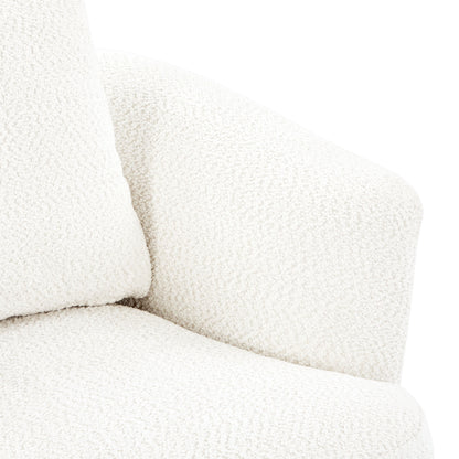 360° Swivel Barrel Sofa Chair With Throw Pillow, Upholstered Accent Chair
