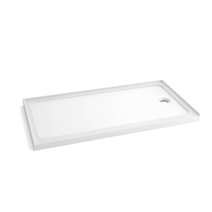 Shower Base Drain With Single Threshold Design