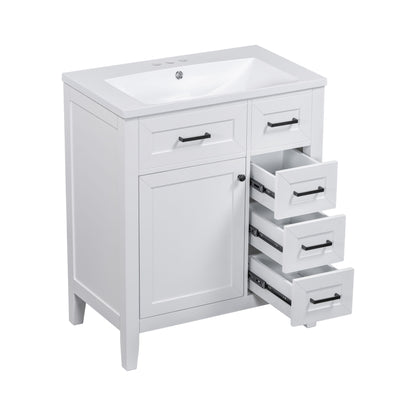 Modern Bathroom Vanity With Sink Combo, 3 Drawers, Undermount Drop-In Sink