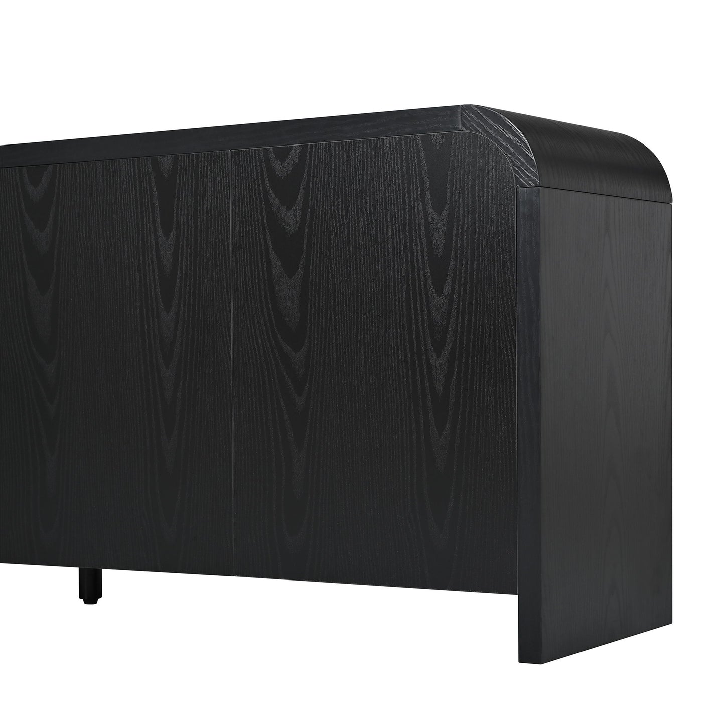 Curved Edge TV Stand With Large Cabinets