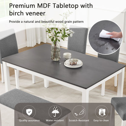 6 Piece Dining Table Set With Bench And Chairs