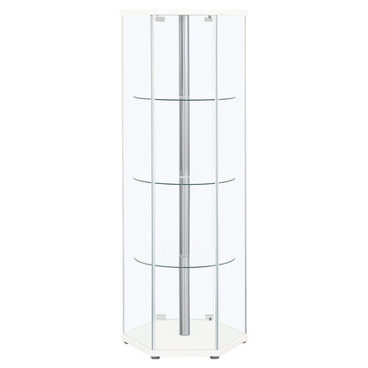 Tenley - 4 Shelf Curio Cabinet With Hexagonal Design