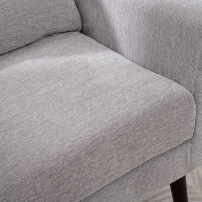 Modern Accent Chair, Arm Chairs For Living Room, Upholstered Mordern Armchair, Comfy Soft Padded Lounge Chair In Small Space, Bedroom, With Pillow, Solid Wood Leg