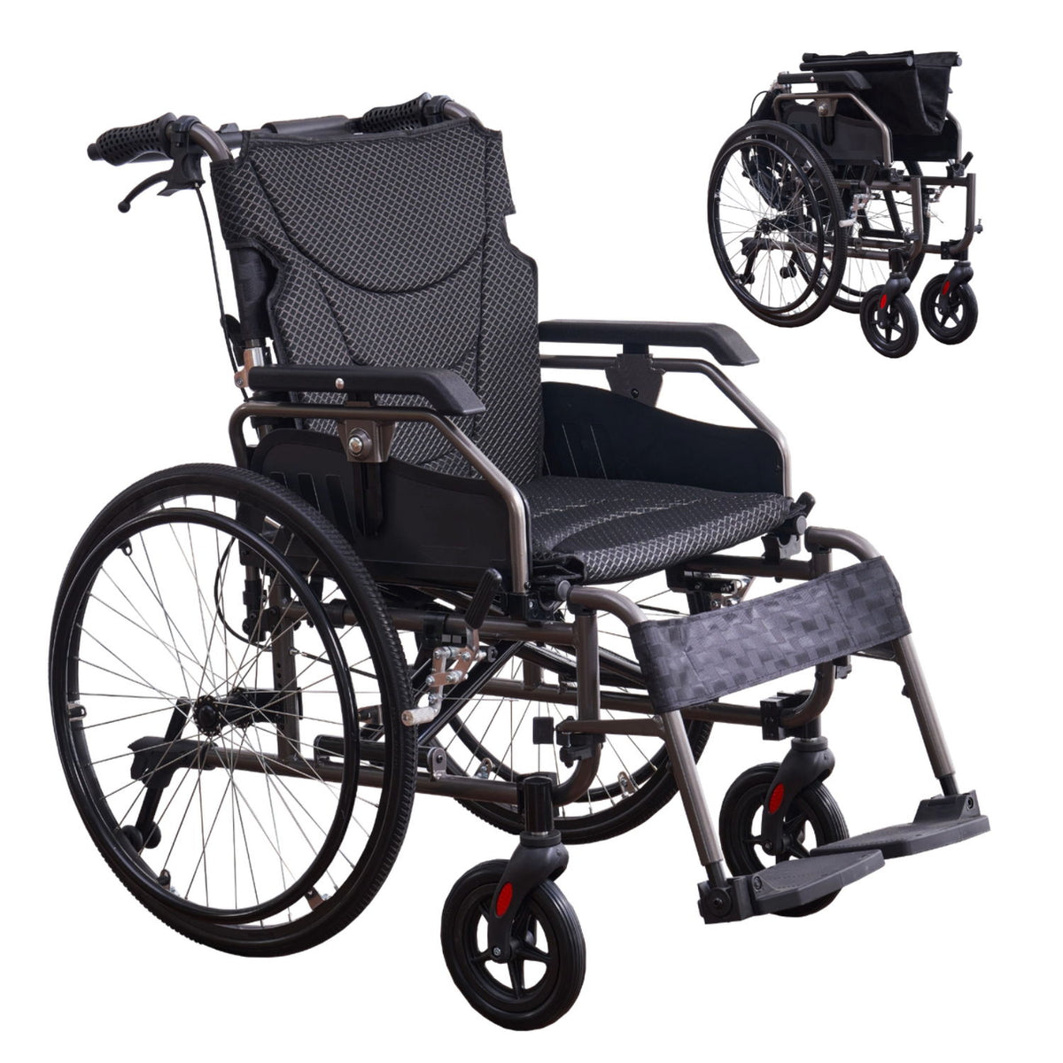 Premium Foldable Transport Wheelchair For Adults