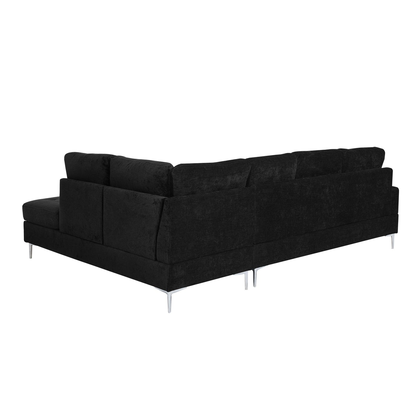 L-Shaped Sectional Sofa With Chaise And Storage Ottoman, Includes 2 Pillows