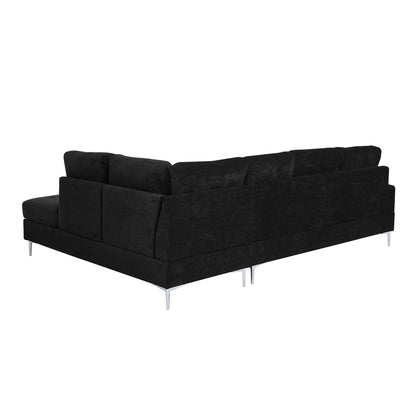 L-Shaped Sectional Sofa With Chaise And Storage Ottoman, Includes 2 Pillows
