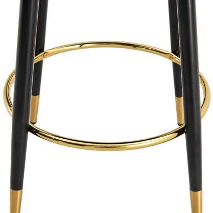 Modern Upholstered 360° Rotatable Bar Chair With Metal Legs For Dining Room (Set of 2)