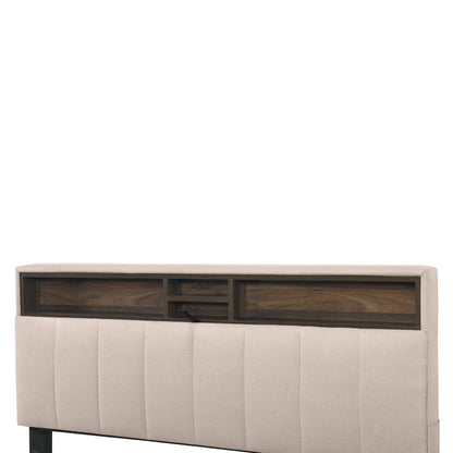 Upholstered Platform Bed With Storage Headboard, Trundle & 2 Drawers And A Set Of Sockets & USB Ports