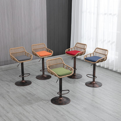 Modern Swivel Bar Stools Adjustable Counter Chairs With Footrest (Set of 2)