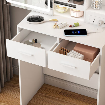 Small Makeup Vanity Desk With Adjustable LED Lights