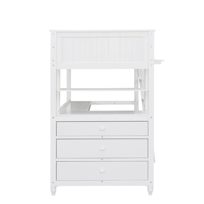 Loft Bed With Drawers With Desk And Shelves