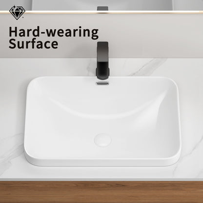 Undermount Bathroom Sink, Vessel Basin For Vanity Countertop - Milk White