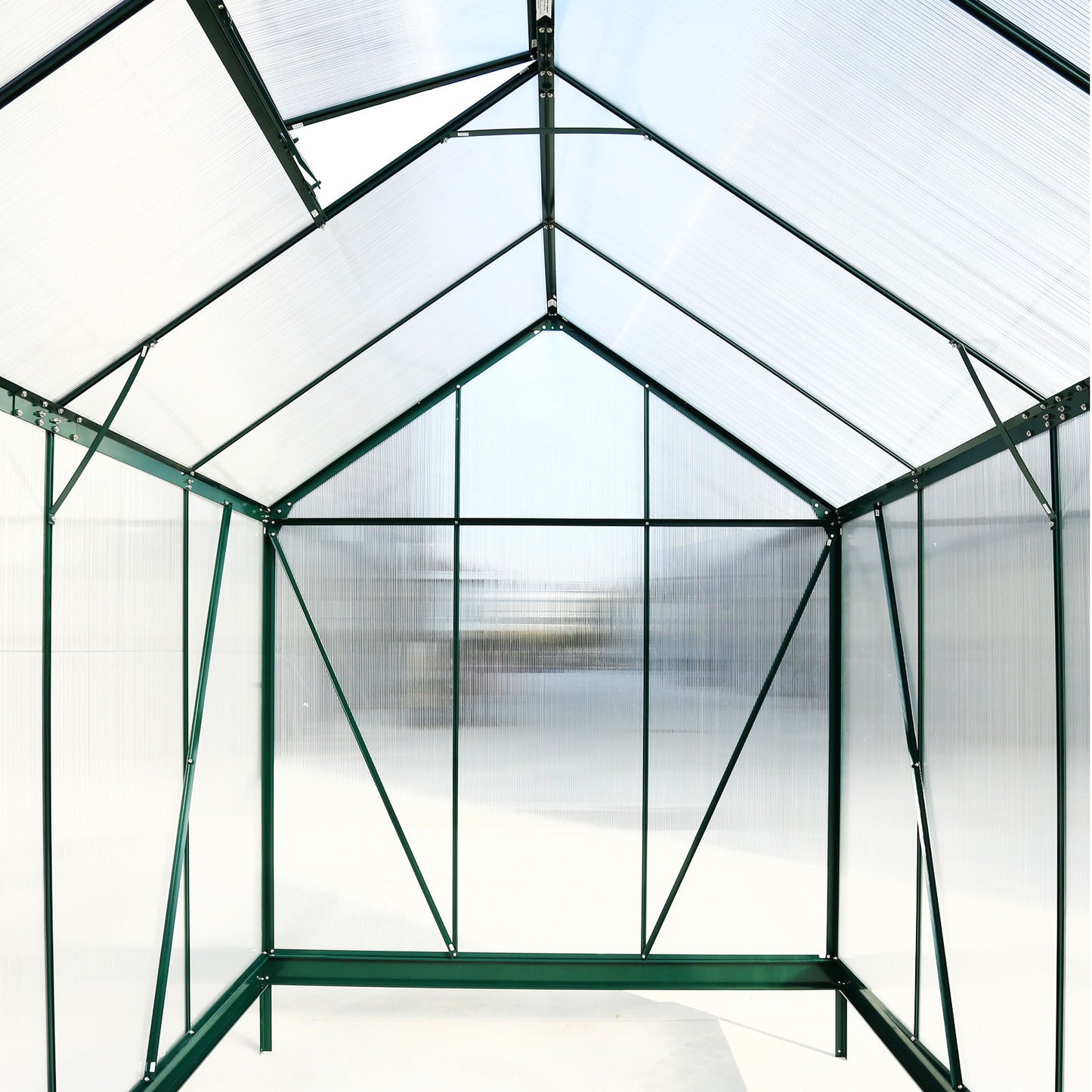 Polycarbonate house, Heavy Duty Outdoor Aluminum Walk-In House Kit With Rain Gutter, Vent And Door For Backyard Garden